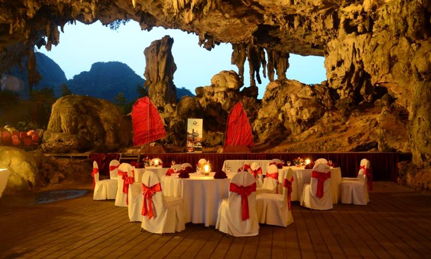 Explore Dining Cave on Halong Bay