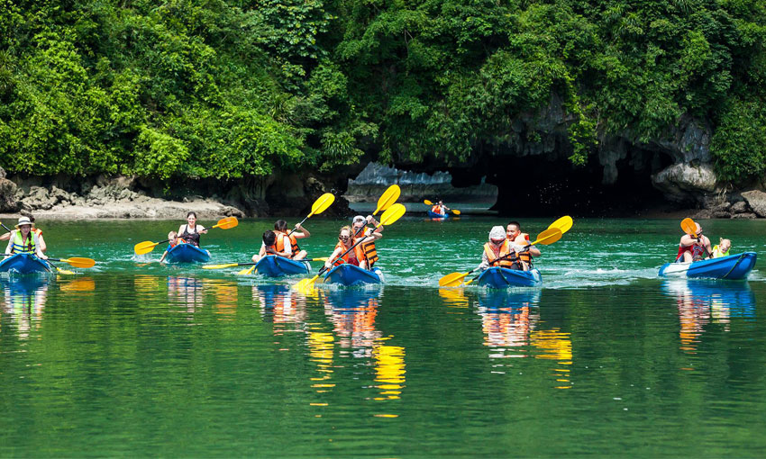 Kayaking on Luon Cave Halong Bay