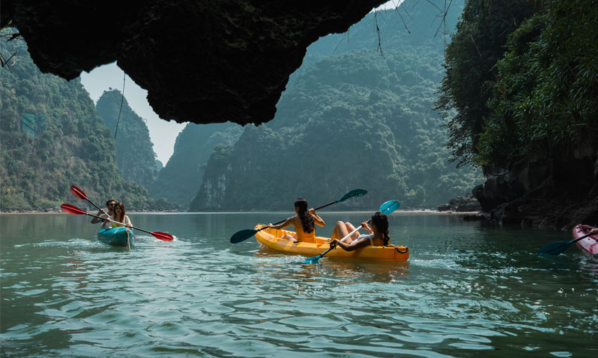 Kayaking on Halong Bay